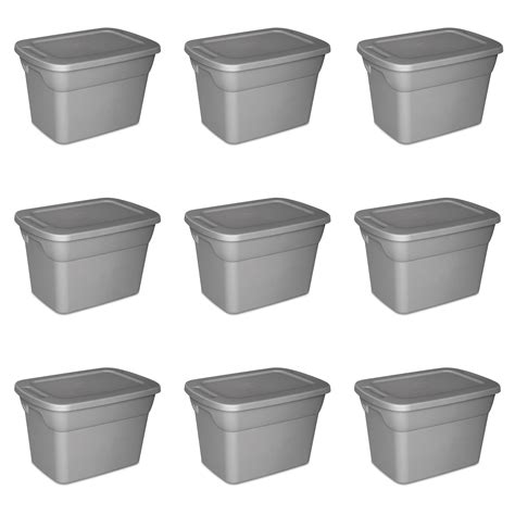 sterilite storage box tote 10 gal steel case of 9|sterilite 10 gallon stacker tote.